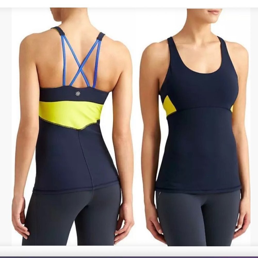 Athleta Start Up Workout Tank Strappy Back  Size XL